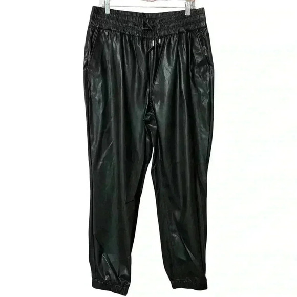 BLANKNYC Night Crawling Jogger XL Black Chic Edgy Vegan Leather Minimalist NWT - Picture 4 of 14